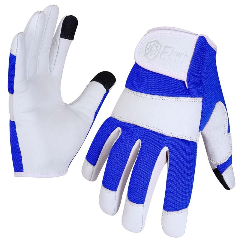 blue working gloves