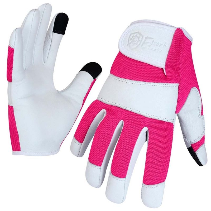 pink working gloves